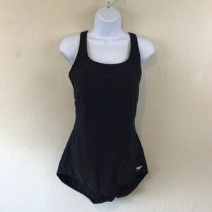 Speedo Powerflex Black One Piece Athletic Swim Suit